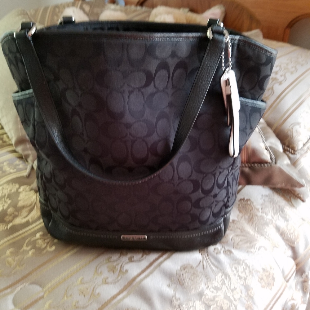 Coach Black North South tote